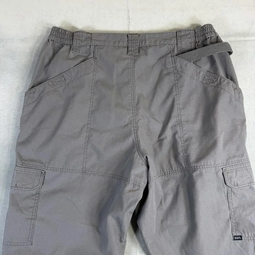 511 Tactical Cargo Pants Mens 40x30 Gray Taclite Pro Ripstop Elastic Waist